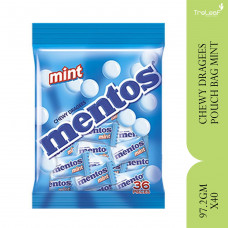 MENTOS CHEWY DRAGEES POUCH BAG MINT 97.2GM