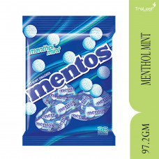 MENTOS CHEWY DRAGEES POUCH BAG MENTHOL FLAVOUR 97.2GM