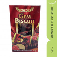 LACTOR GEM BISCUIT STRAWBERRY CHOCO COATED (50G)