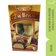 LACTOR GEM BISCUIT ALMOND FLAVOUR CHOCO COATED (50G)