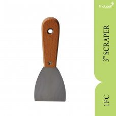 STAINLESS STEEL SCRAPER WITH WOODEN HANDLE 3