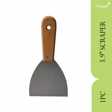 STAINLESS STEEL SCRAPER WITH WOODEN HANDLE 3.9
