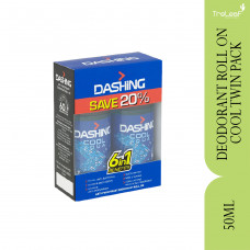 DASHING FOR MEN DEODORANT ROLL ON COOL TWIN PACK (50ML)