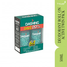 DASHING FOR MEN DEODORANT ROLL ON ACTIVE TWIN PACK (50ML)