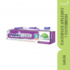 FRESH & WHITE TOOTHPASTE + TOOTHBRUSH APPLEMINT 160GM