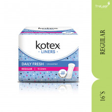 KOTEX LINERS DAILY FRESH REGULAR UNSCENTED 16'S
