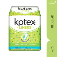 KOTEX LINERS DAILY FRESH REGULAR UNSCENTED 40'S