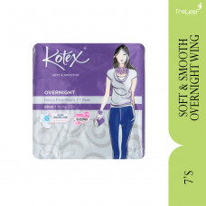 KOTEX SOFT & SMOOTH OVERNIGHT PAG 28CM WING 7'S