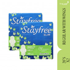 STAYFREE COTTONY SOFT SLIM WING TWIN PACK